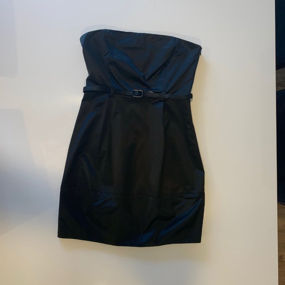 Theory Strapless Black Maryanna Bubble Dress